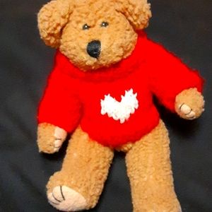 Vintage 1996 Berkeley Designs Plush Bear with Hand Knitted Sweater and Heart